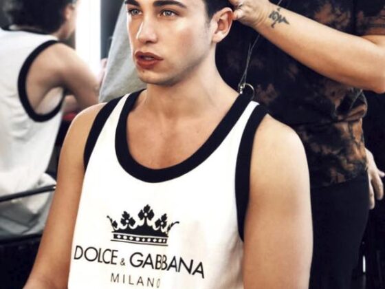Ricky Riccardo Marcuzzo per Dolce e Gabbana la sfilata a Milano Moda Uomo