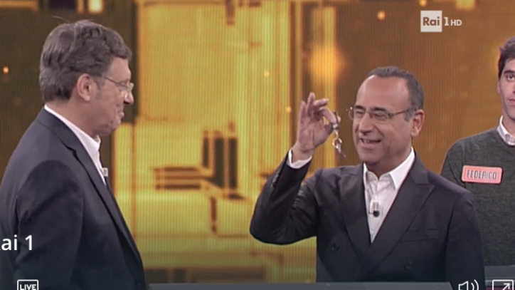 L'Eredità senza Fabrizio Frizzi torna Carlo Conti e Francesca Vaccaro scrive a Carlotta