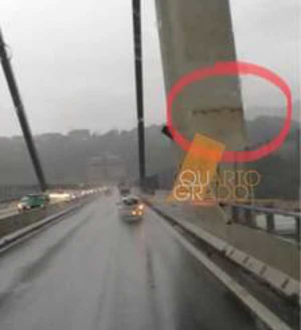 Crollo del ponte Morandi in un video di Quarto Grado la crepa del pilastro la causa