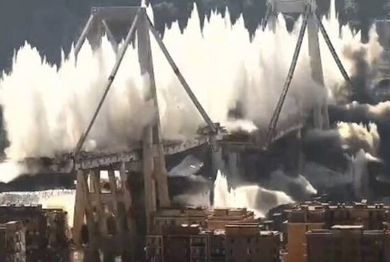 Ponte Morandi demolito foto e video della demolizione e Genova
