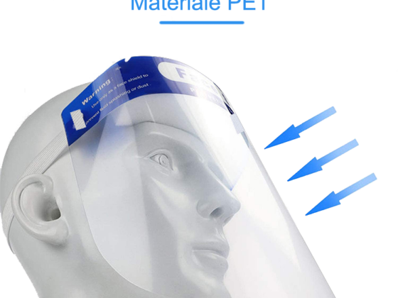 Visiera protettiva contro coronavirus luoghi di lavoro e attività e mascherine