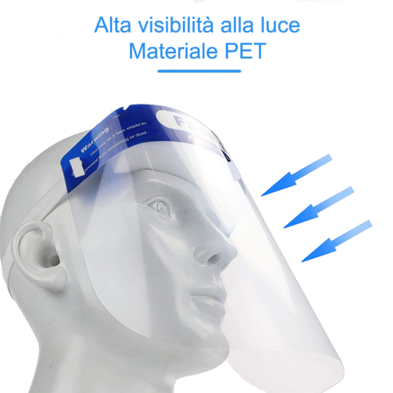 Visiera protettiva contro coronavirus luoghi di lavoro e attività e mascherine