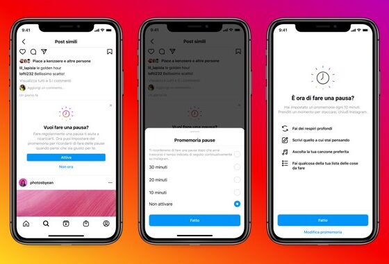 Come funziona "Prenditi una pausa" su instagram