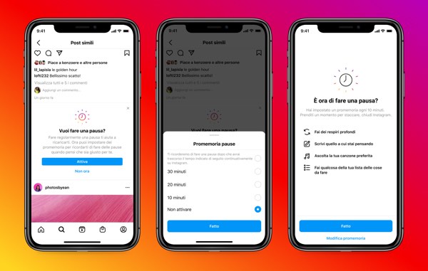 Come funziona "Prenditi una pausa" su instagram